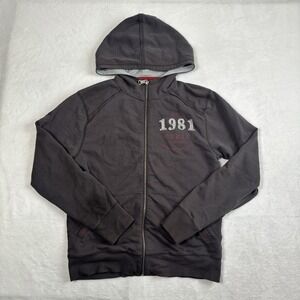 Y2K Guess 1981 Full Zip Long‎ Sleeve Hoodie Grey Youth Girls XL